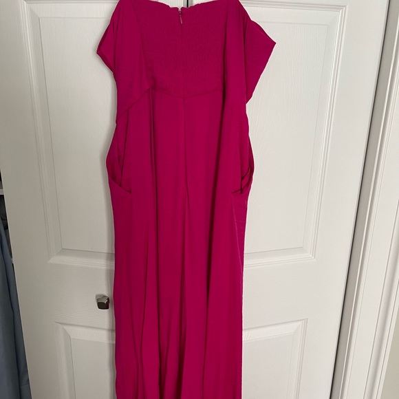 Maeve Hot Pink Strapless Jumpsuit Size 12 - Picture 3 of 7